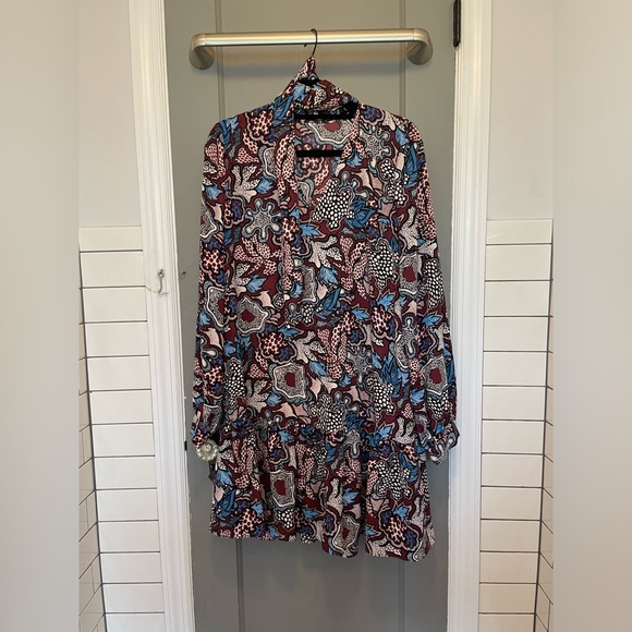 Diane Von Furstenberg Dresses & Skirts - Diane Von Furstenberg Floral Patch Wine Pink Akila Dress